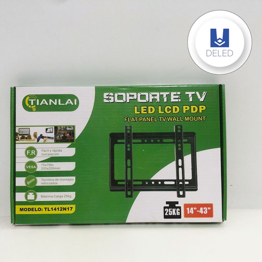 Soporte de Pantalla / Soporte de TV Fijo Ajustable 14-43 Pulgadas TIAN –  DELED Electronica y Accesorios