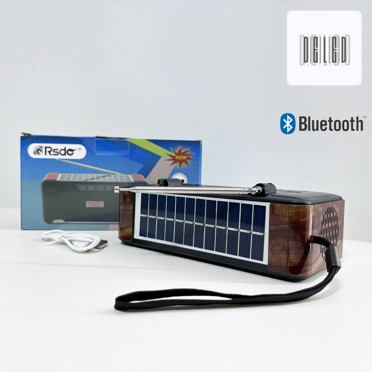 Bocina Bluetooth / Reproductor Bluetooth Inalámbrica Recargable con Panel Solar RSDO RD-L2US