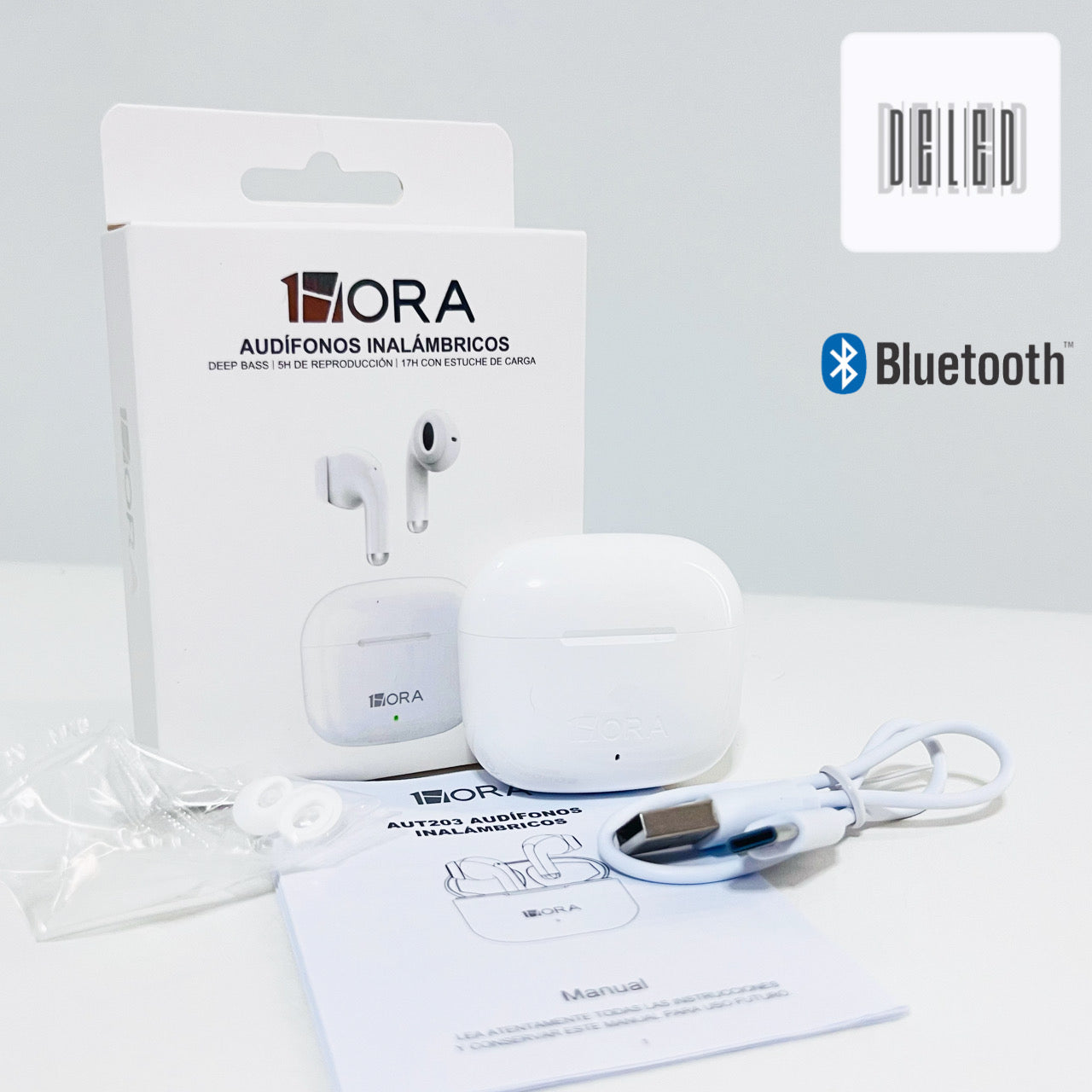 Audífonos Inalámbricos Bluetooth Recargables 1HORA AUT203