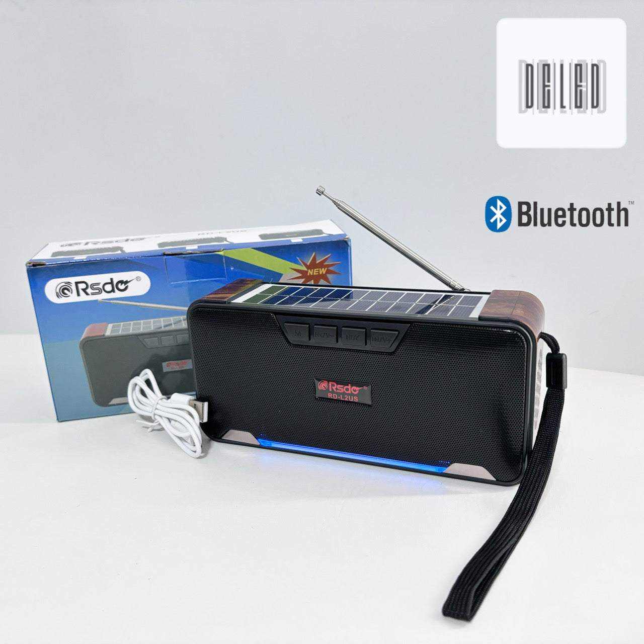 Bocina Bluetooth / Reproductor Bluetooth Inalámbrica Recargable con Panel Solar RSDO RD-L2US