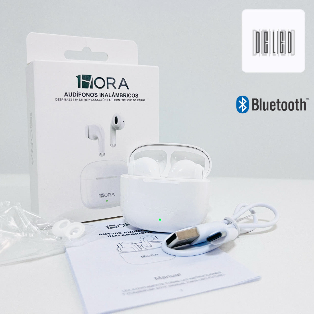 Audífonos Inalámbricos Bluetooth Recargables 1HORA AUT203