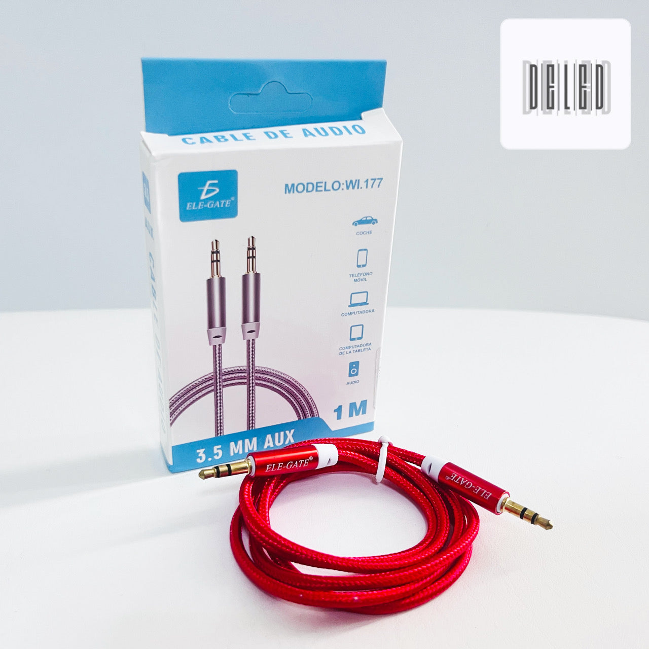 Cable Auxiliar Jack 3.5mm para Audio 1 Metro Reforzado ELE-GATE WI.177