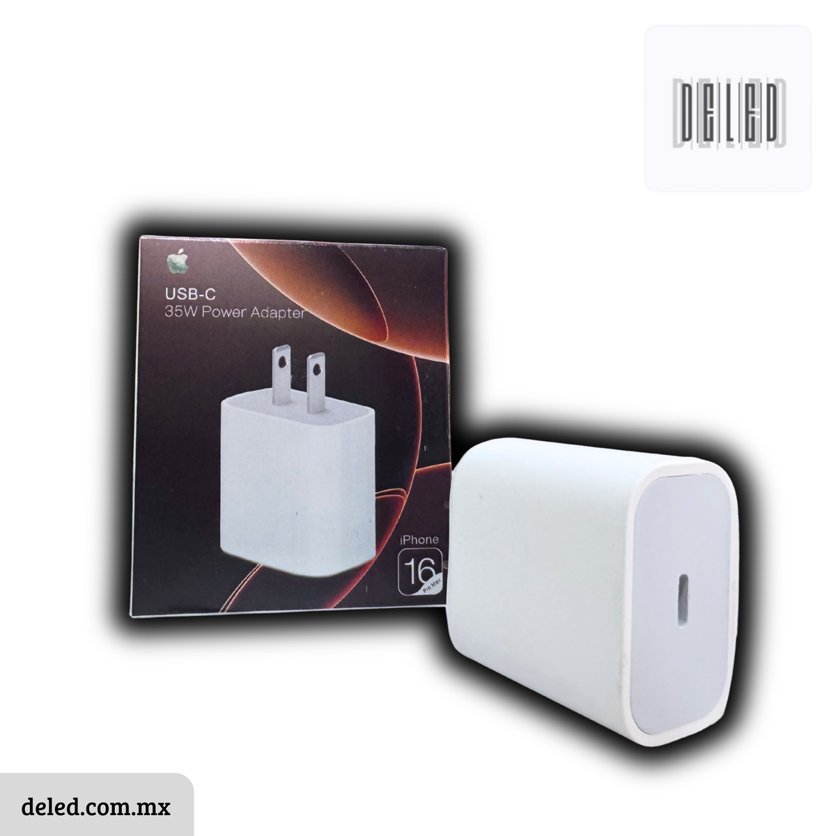 Cubo Cargador / Adaptador de Corriente TURBO Carga Rápida Entrada USB-C 35w Calidad Original APPLE