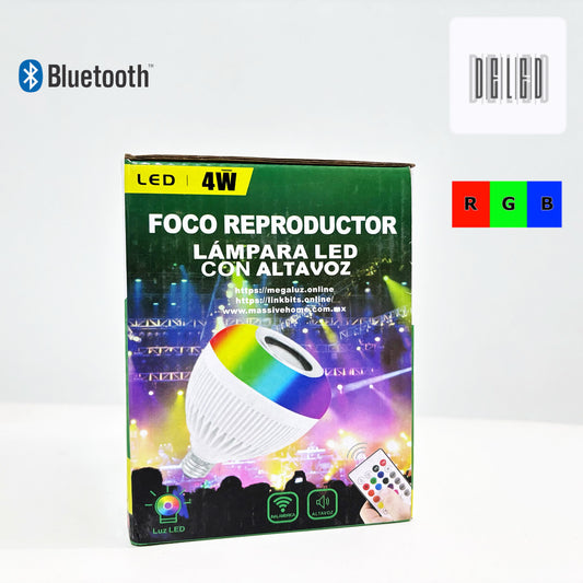 Foco LED / Lámpara LED RGB Multicolor con Bocina Bluetooth Inalámbrica TIANLAI ABC-10