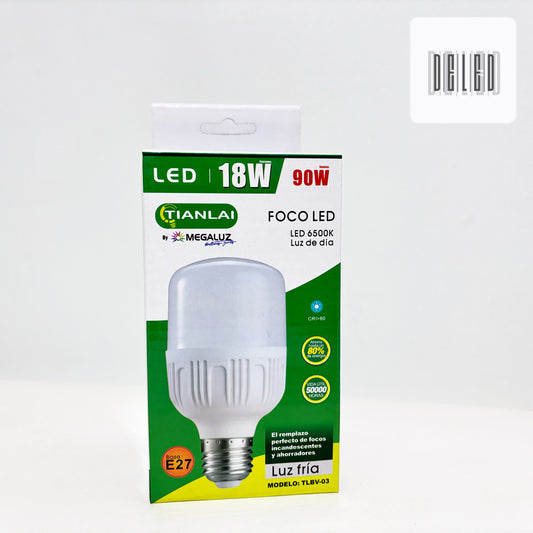 Foco LED Ahorrador 18w Luz Fría Blanca TIANLAI TLBV-03