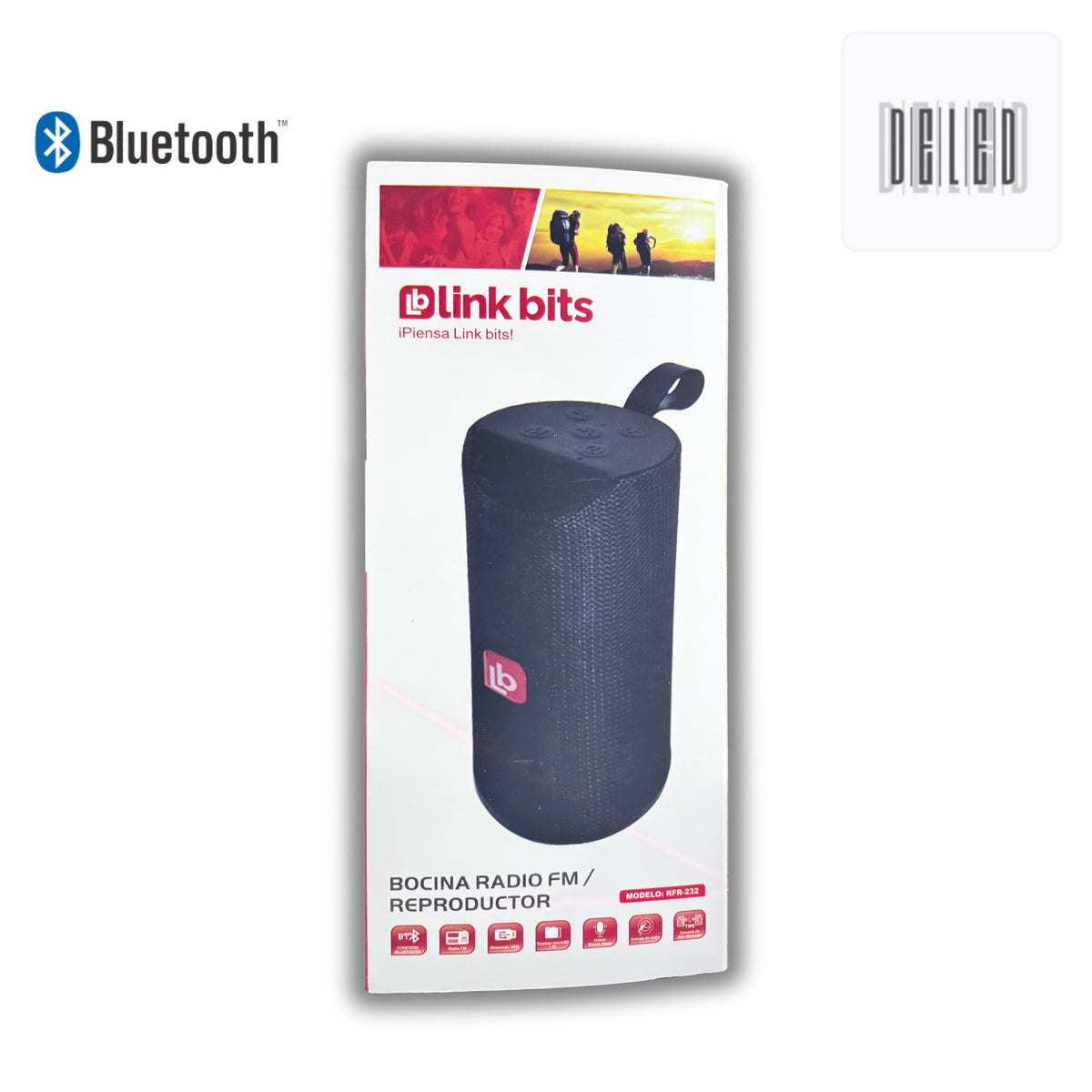 PROMOCION Bocina Bluetooth / Reproductor Bluetooth Inalámbrica Recargable LINK BITS RFR-232 (Sin Caja)