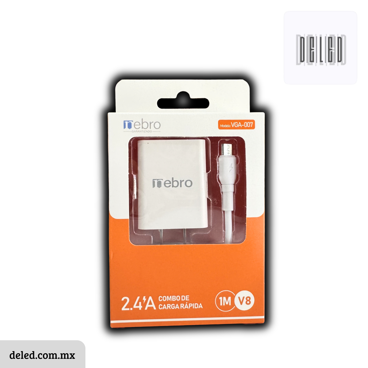 Cargador Completo con Cable USB V8 Micro USB 2.4A NEBRO VGA-007