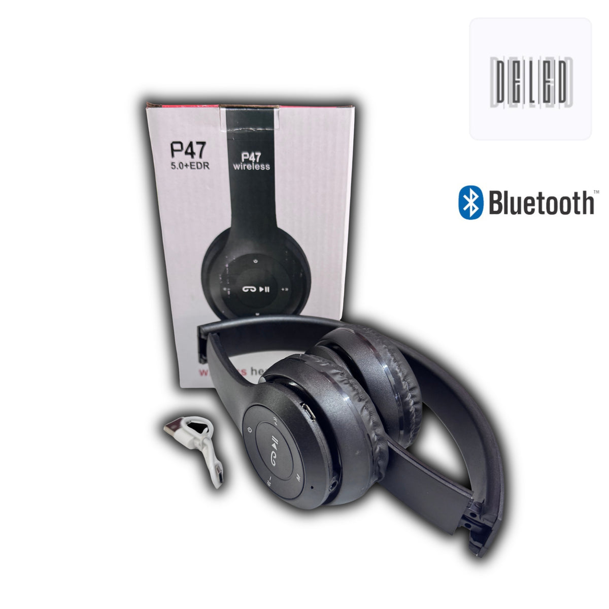 PROMOCION Audífonos Diadema Bluetooth Inalámbricos Recargables Plegables P47 LINK BITS 002825 (Sin Caja)