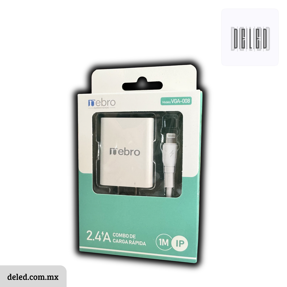 Cargador Completo con Cable USB Lightning para iPhone 2.4A NEBRO VGA-008
