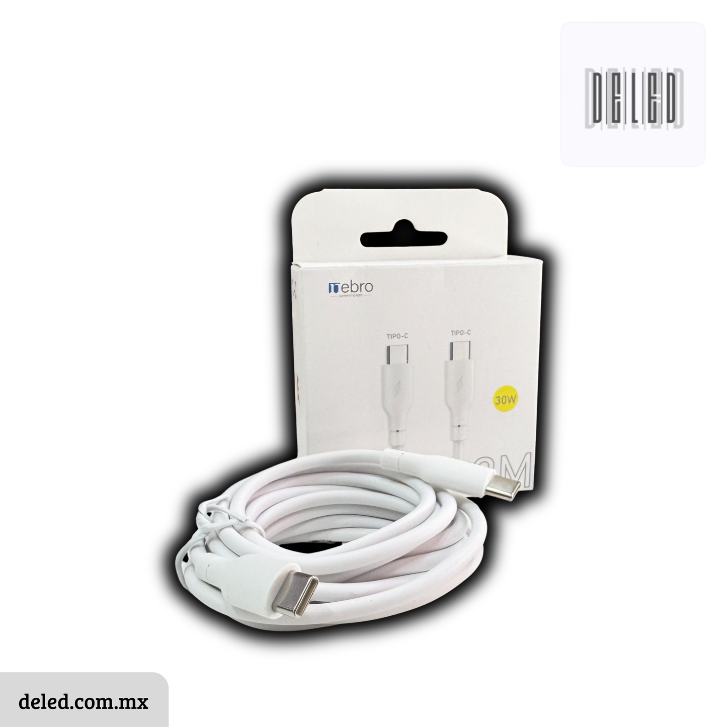 Cable Cargador TURBO USB-C a USB-C 2 Metros NEBRO WD-25TT