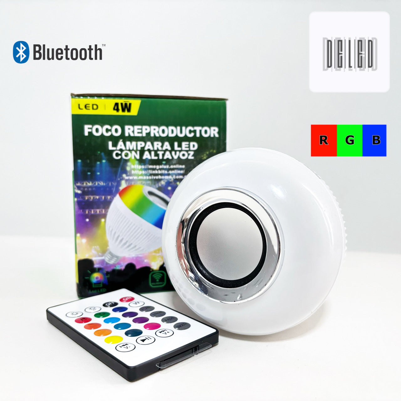 Foco LED / Lámpara LED RGB Multicolor con Bocina Bluetooth Inalámbrica TIANLAI ABC-10