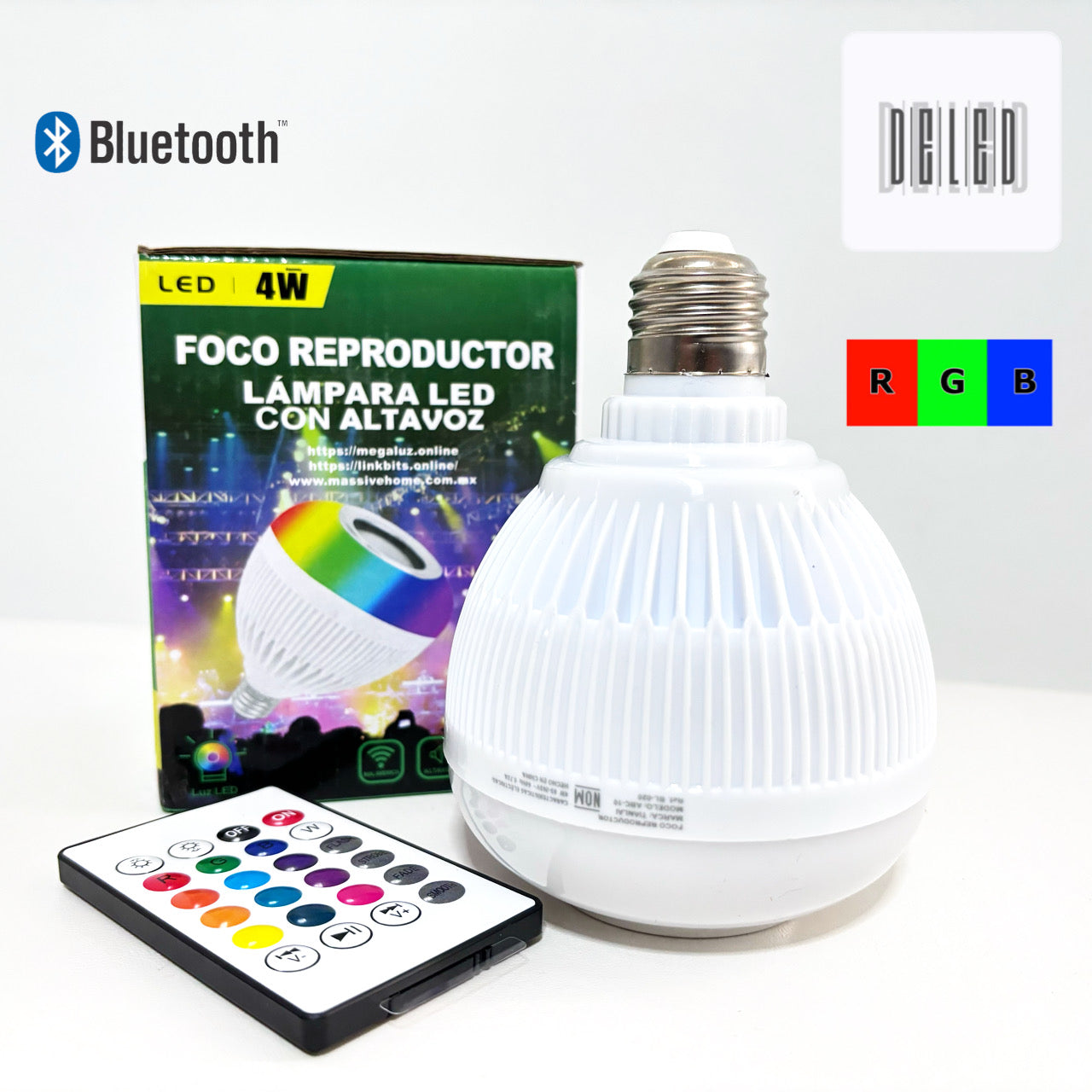 Foco LED / Lámpara LED RGB Multicolor con Bocina Bluetooth Inalámbrica TIANLAI ABC-10