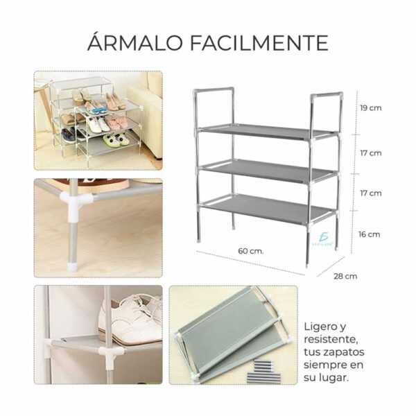 Zapatero Armable / Mueble Armable 3 Niveles ELE-GATE HOG.76