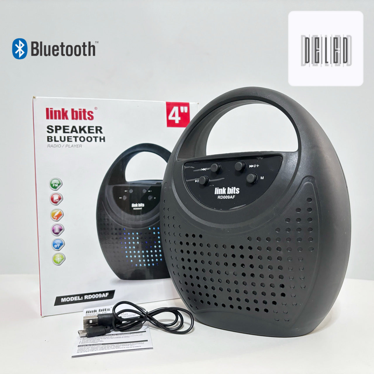 Bocina Bluetooth / Reproductor Bluetooth Inalámbrica Recargable 4" LINK BITS RD009AF