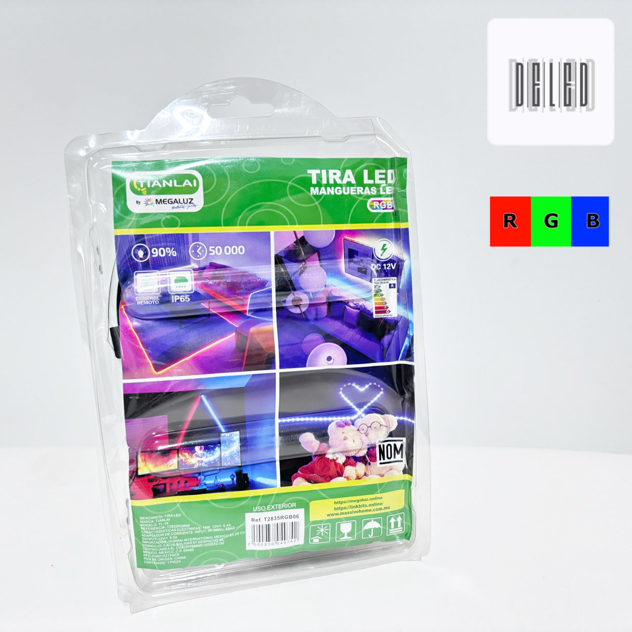 LIQUIDACION Tira LED Multicolor RGB 5m Adherible con Control Remoto TIANLAI TL-16