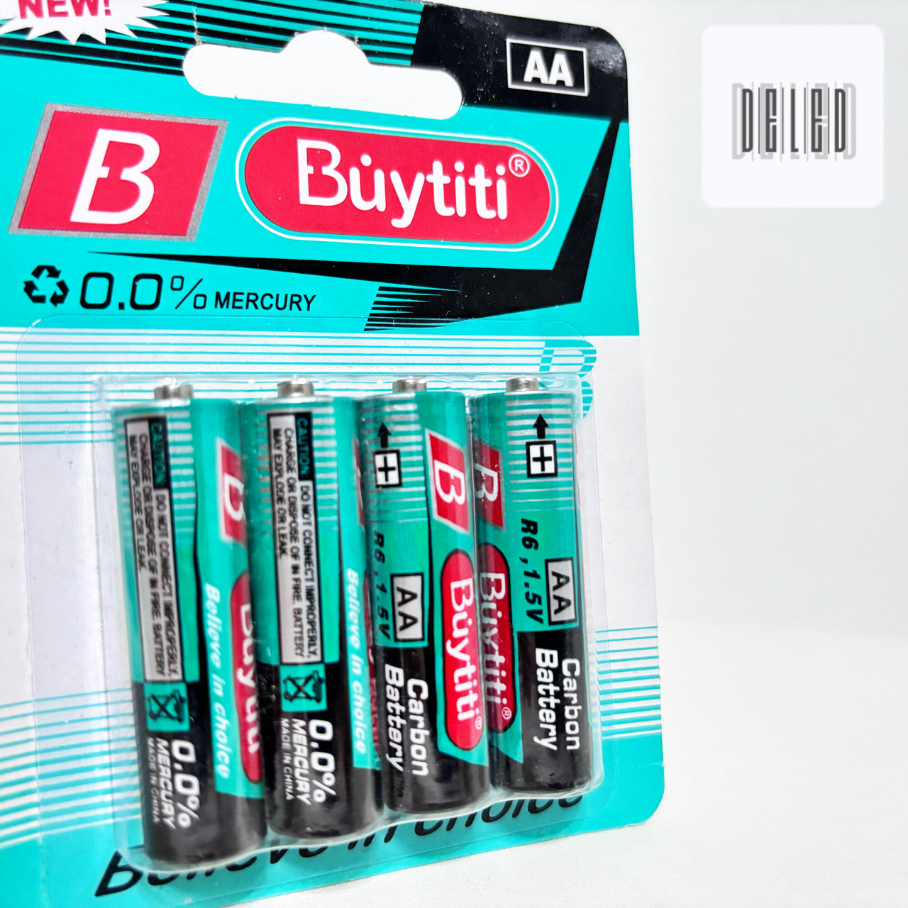Baterías de Carbón AA / Pilas de Carbón AA Blister con 4 Piezas BUYTITI IDC-5AA