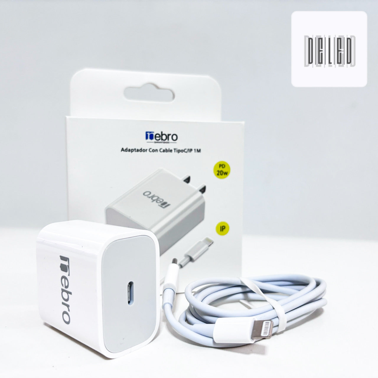 Cargador Completo TURBO con Cable USB-C Lightning 20w Calidad Original NEBRO VGA-002