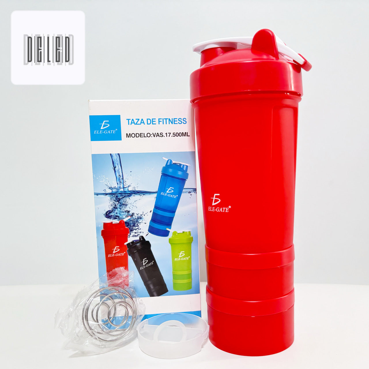 Termo Deportivo / Vaso Deportivo con Shaker y Contenedores ELE-GATE VAS.17.500ML