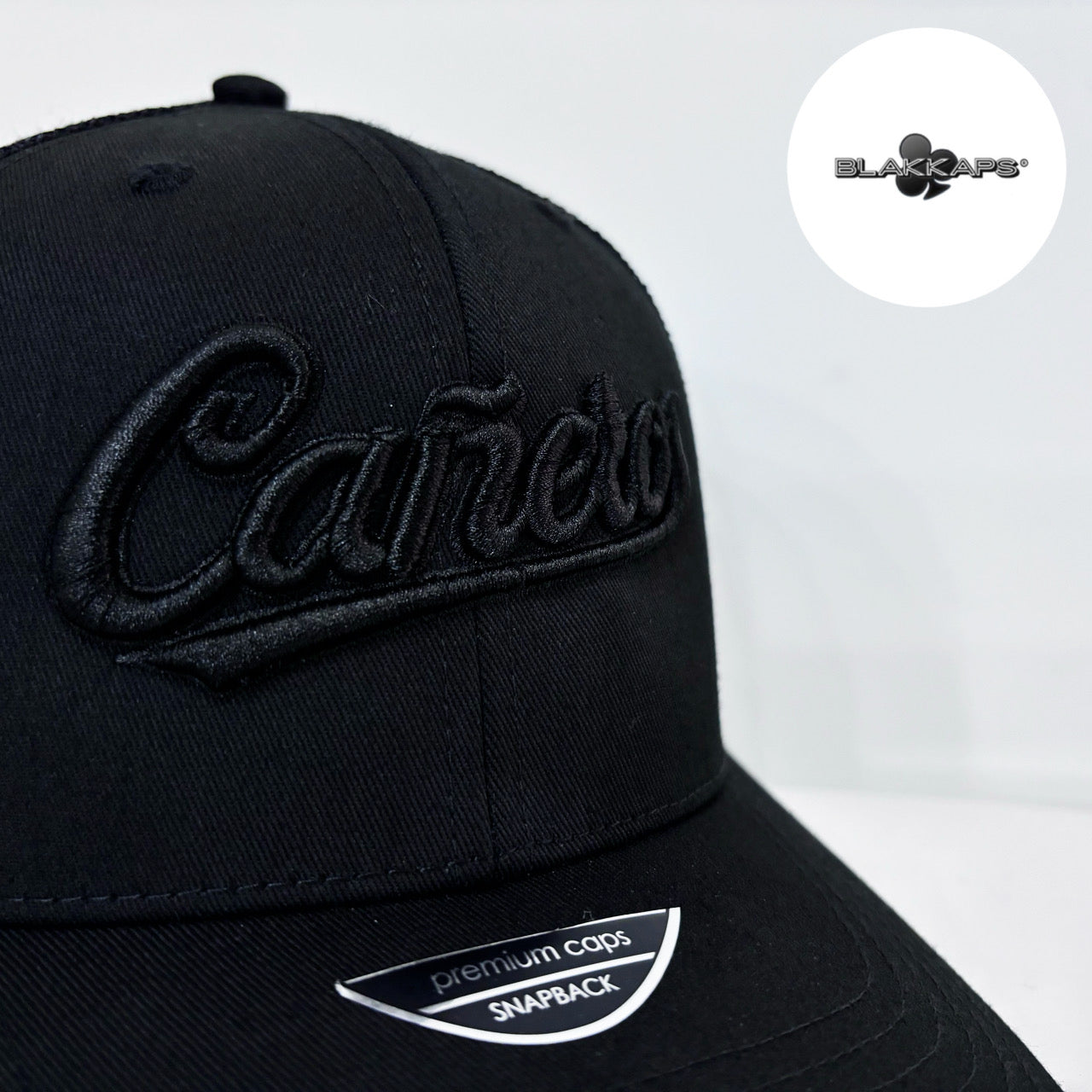 Gorra Negra CAÑEROS LM Bordada 3D BLAKKAPS®♣️