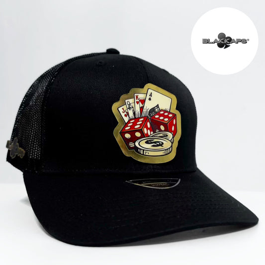 Gorra Negra CASINO Placa 3D BLAKKAPS®♣️