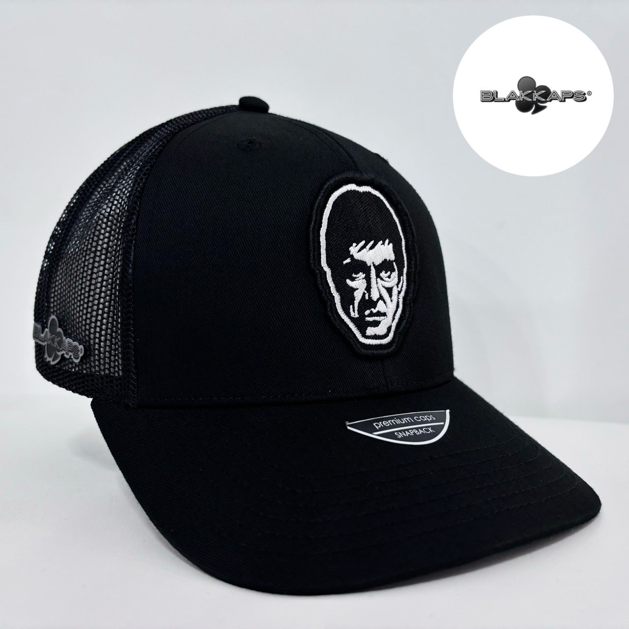 Gorra Negra SCARFACE TONY MONTANA Bordada 3D BLAKKAPS®♣️