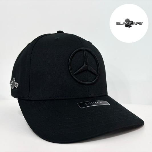 Gorra Negra MERCEDES BENZ Bordada 3D Strapback BLAKKAPS®♣️