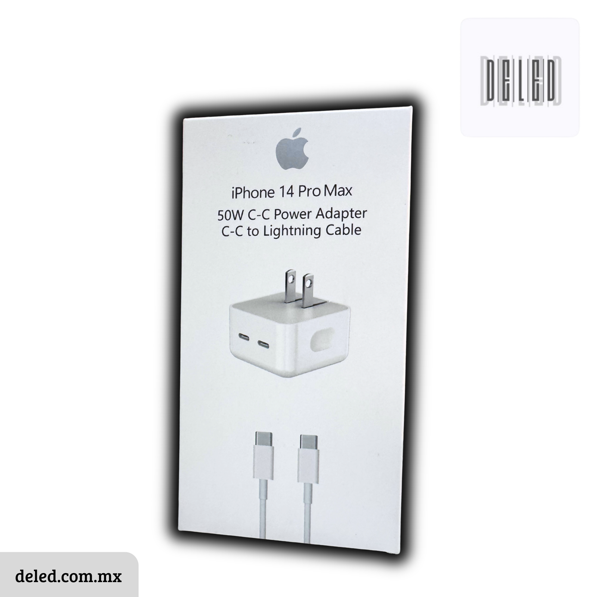 Cubo Cargador / Adaptador de Corriente TURBO Carga Rápida Doble Entrada USB-C 50w Calidad Original APPLE