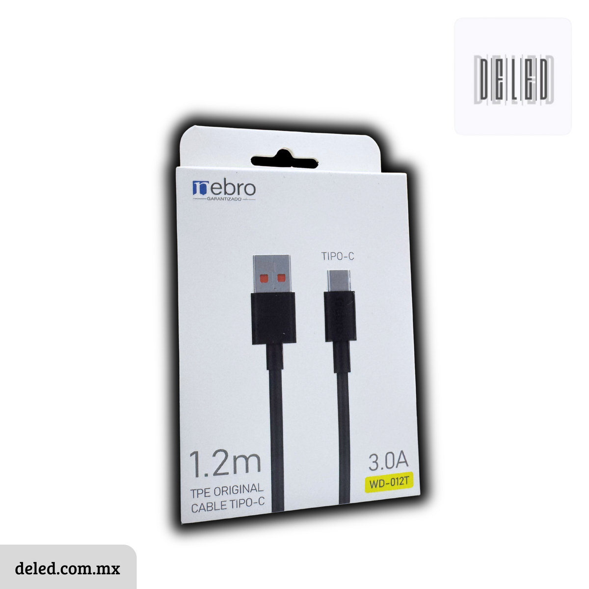 Cable Cargador USB a USB-C Tipo C 1.2 Metros Carga Rápida 3.0A NEBRO WD-012T
