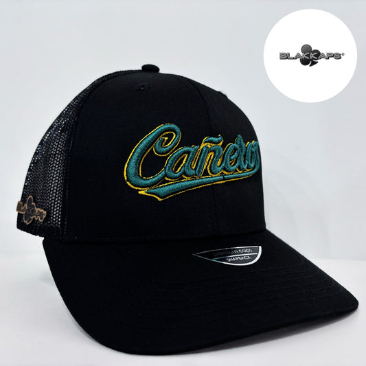 Gorra Negra CAÑEROS LM Bordada 3D BLAKKAPS®♣️