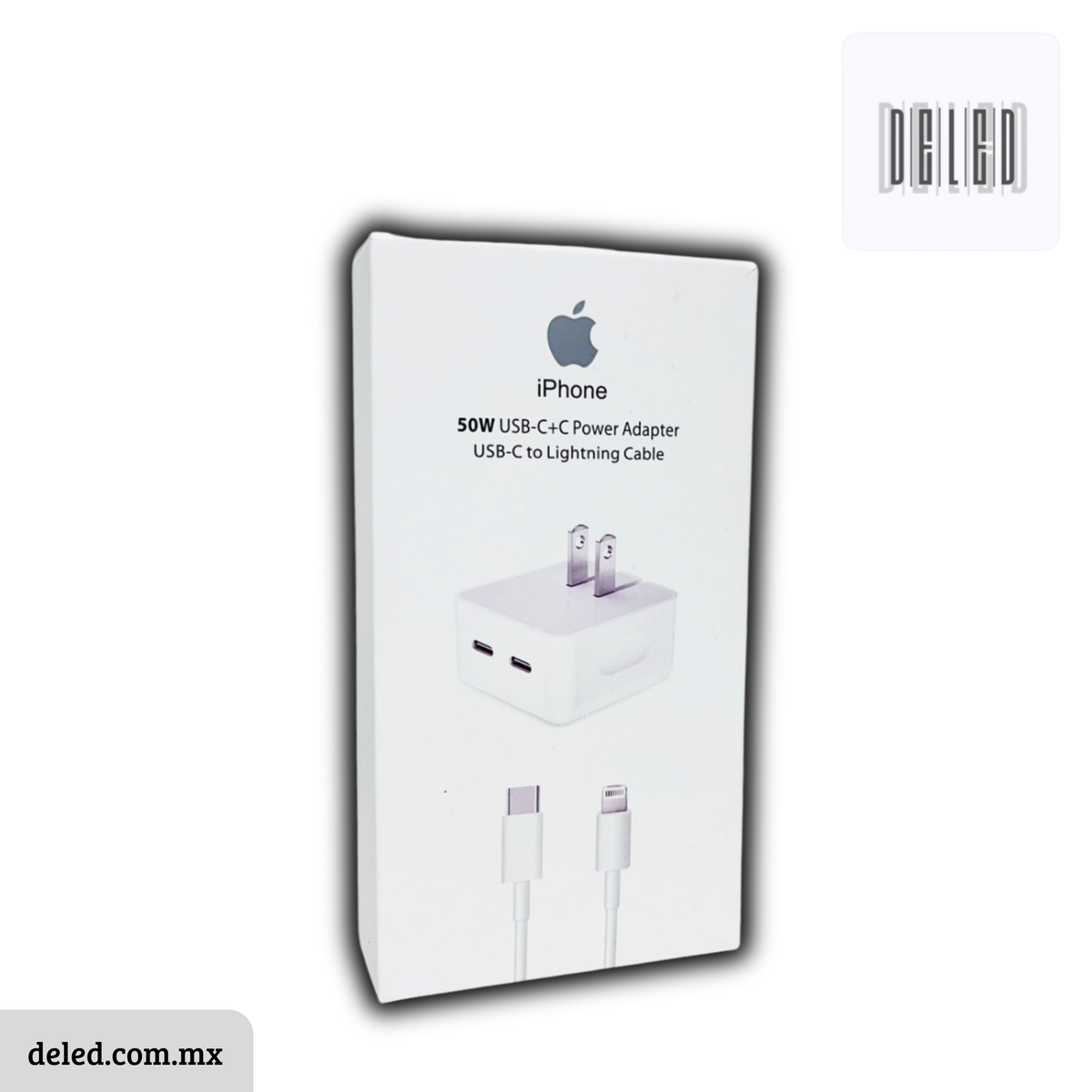 Cargador Completo TURBO con Doble Entrada con Cable USB-C a USB-C 50w Calidad Original APPLE