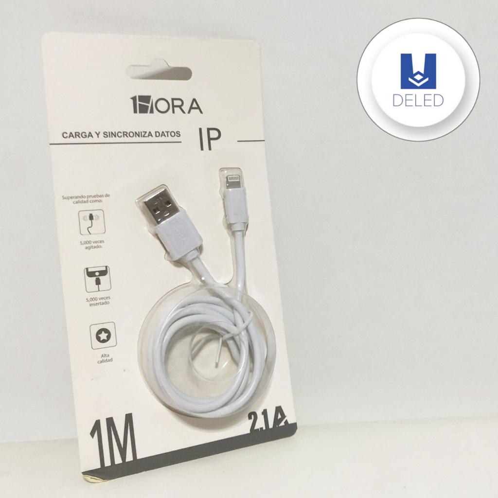 Cable Cargador USB Lightning para iPhone 1 Metro 2.1A Calidad Original 1HORA CAB179