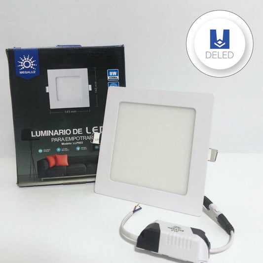 Luminario LED / Plafón LED para Empotrar Cuadrado Plano 9w MEGALUZ LLP003