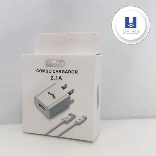 Cargador Completo con Cable USB Lightning para iPhone 2.1A BUYTITI CAR-602