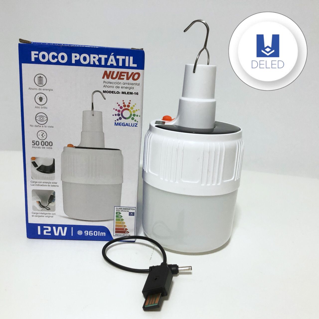 Foco / lámpara portátil recargable, 12w, 6500k / mlem-12 – Joinet