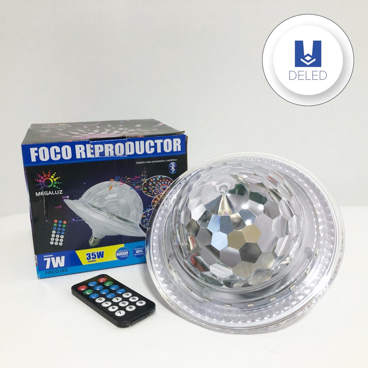 Foco LED / Lámpara LED RGB Multicolor con Bocina Bluetooth Inalámbrica 7w MEGALUZ VL-003