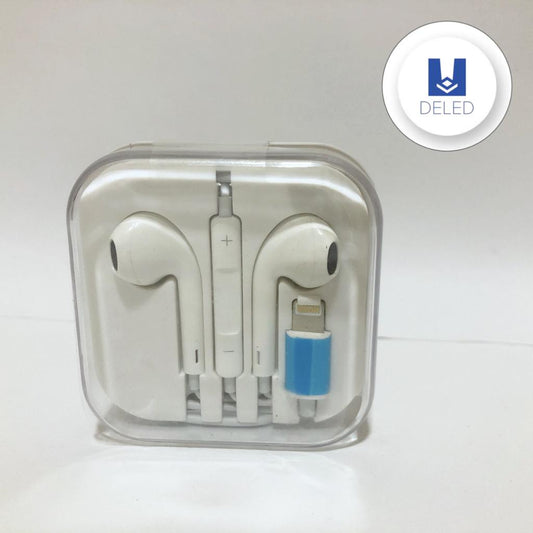 Audífonos Auriculares Manos Libres Entrada Lightning para iPhone Estilo EarPods DELED ALI-01