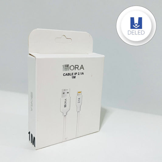 Cable Cargador USB Lightning para iPhone 1 Metro 2.1A Calidad Original 1HORA CAB238