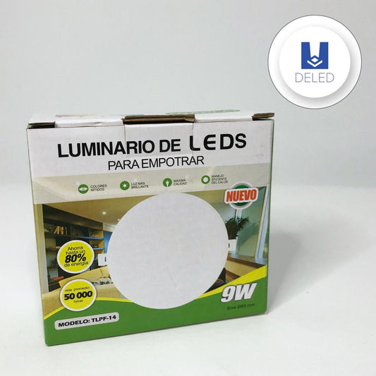 Luminario LED / Plafón LED para Empotrar Circular Relieve 9w TIANLAI TLPF-14