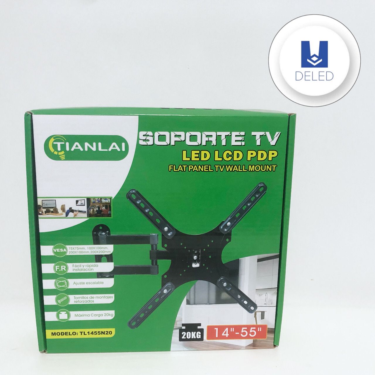 Soporte de Pantalla / Soporte de TV Brazo Articulado Ajustable 14-55 P –  DELED Electronica y Accesorios