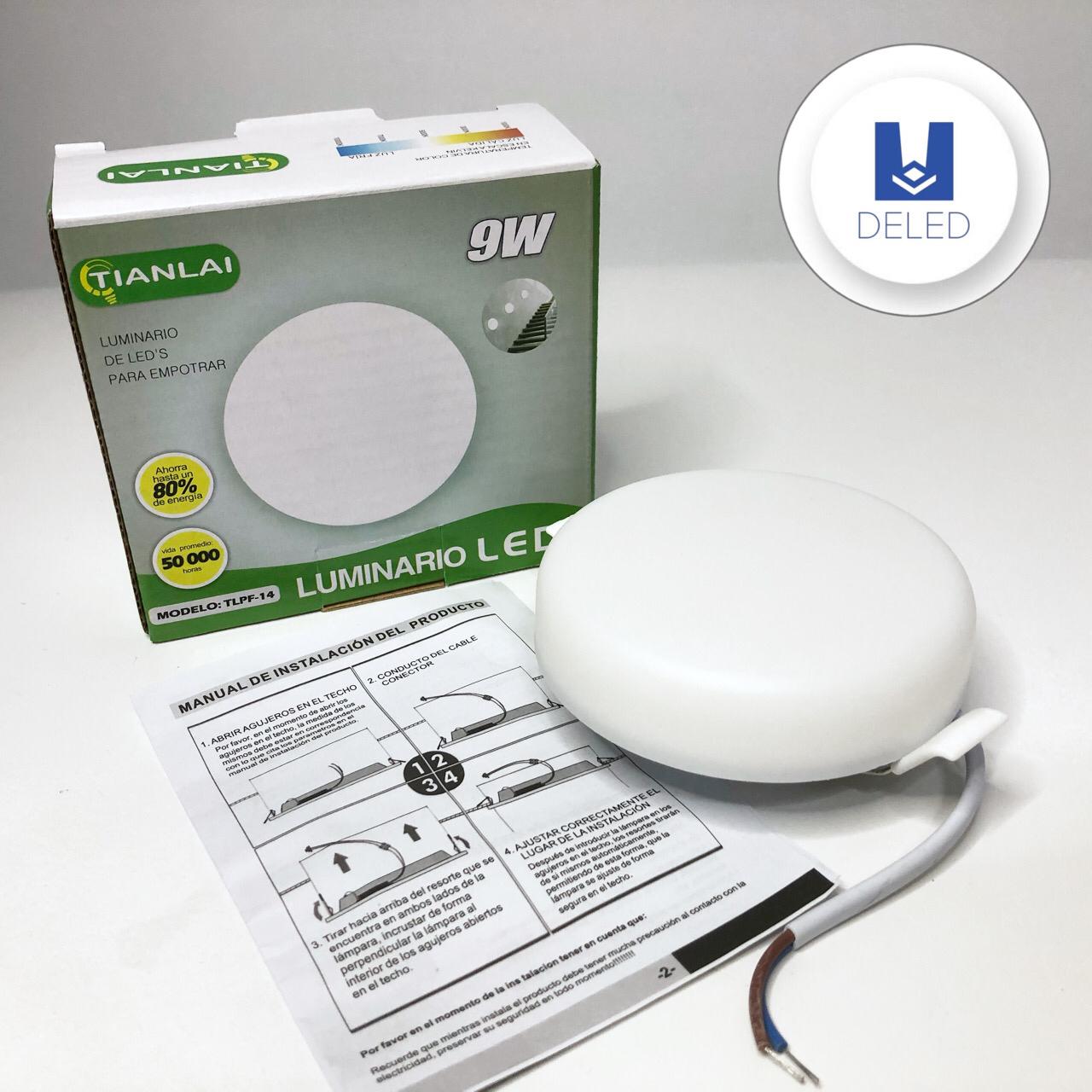 Luminario LED / Plafón LED para Empotrar Circular Relieve 9w TIANLAI TLPF-14