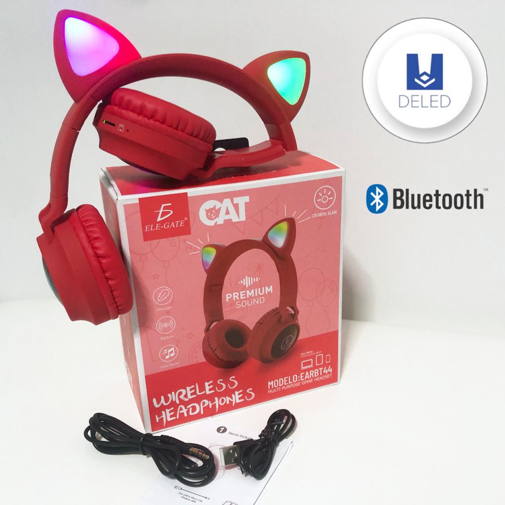 Audífonos Diadema Bluetooth Orejas de Gato Inalámbricos Plegables con Luces LED ELE-GATE EARBT44