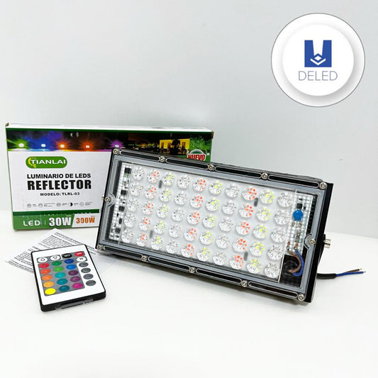 Reflector LED / Lámpara LED RGB Multicolor Eléctrico 30w con Control TIANLAI TLRL-03