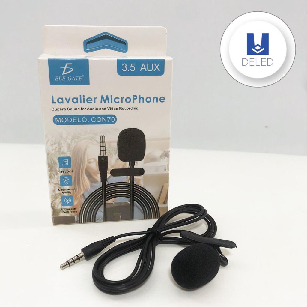 Micrófono Mini de Solapa Adherible Entrada Auxiliar Jack 3.5mm ELE-GATE CON70