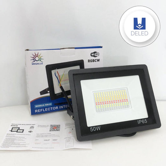 LIQUIDACION Reflector LED / Lámpara LED Eléctrico 50w RGB Inteligente Wi-Fi MEGALUZ RIN-02