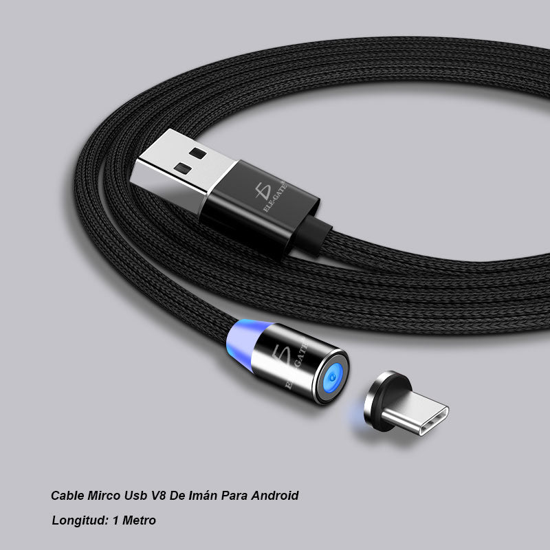 Cable Cargador USB Magnético 1 Metro 2.4A Entrada Tipo C ELE-GATE WI.144.TYPE-C