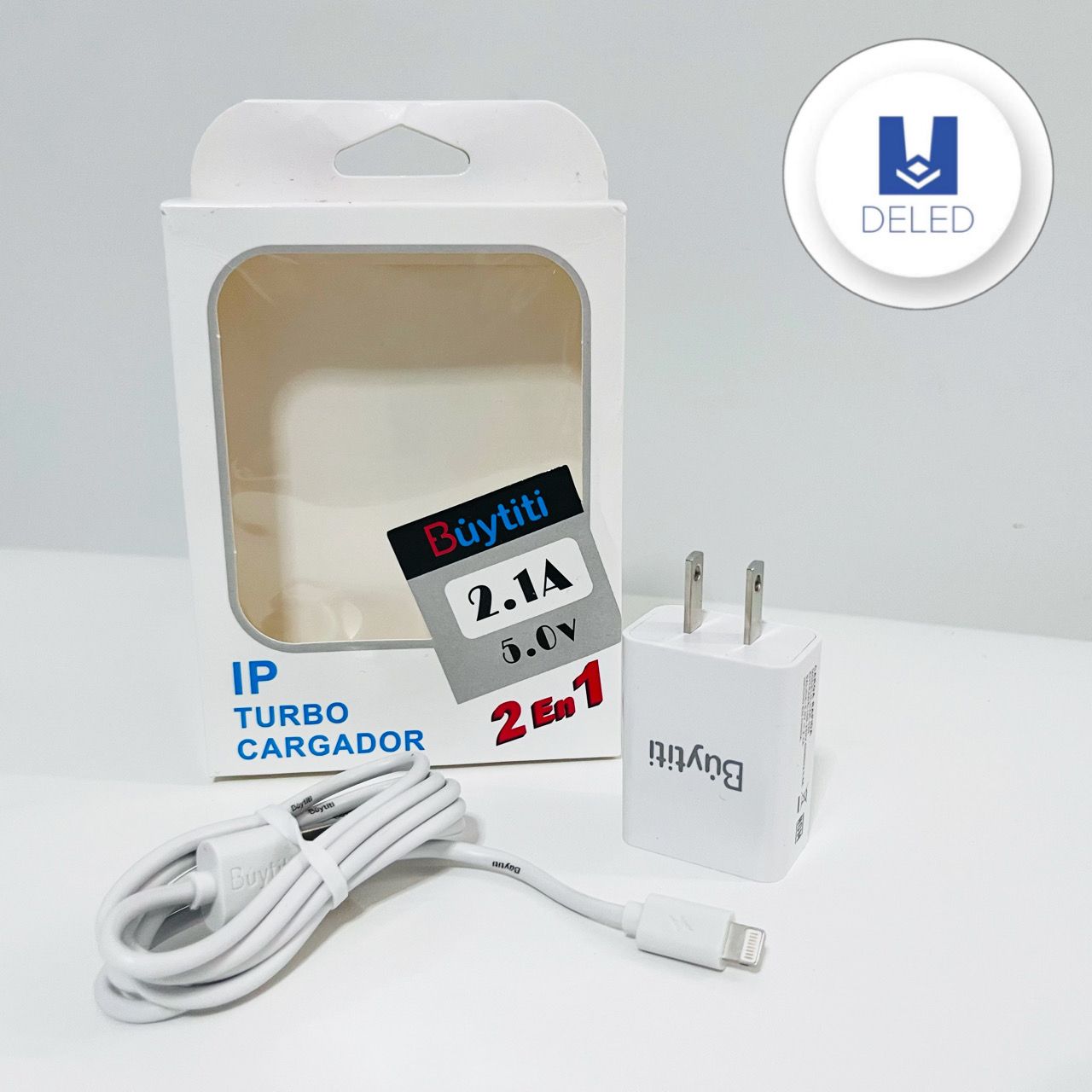 Cargador Completo con Cable USB Lightning para iPhone 2.1A BUYTITI CAR-020
