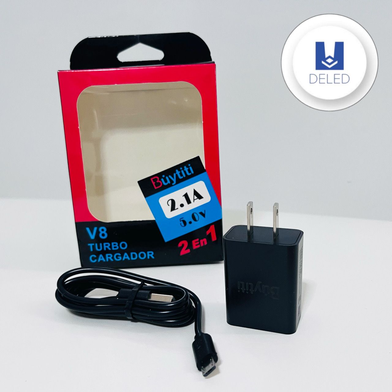 Cargador Completo con Cable USB V8 Micro USB 2.1A BUYTITI CAR-010
