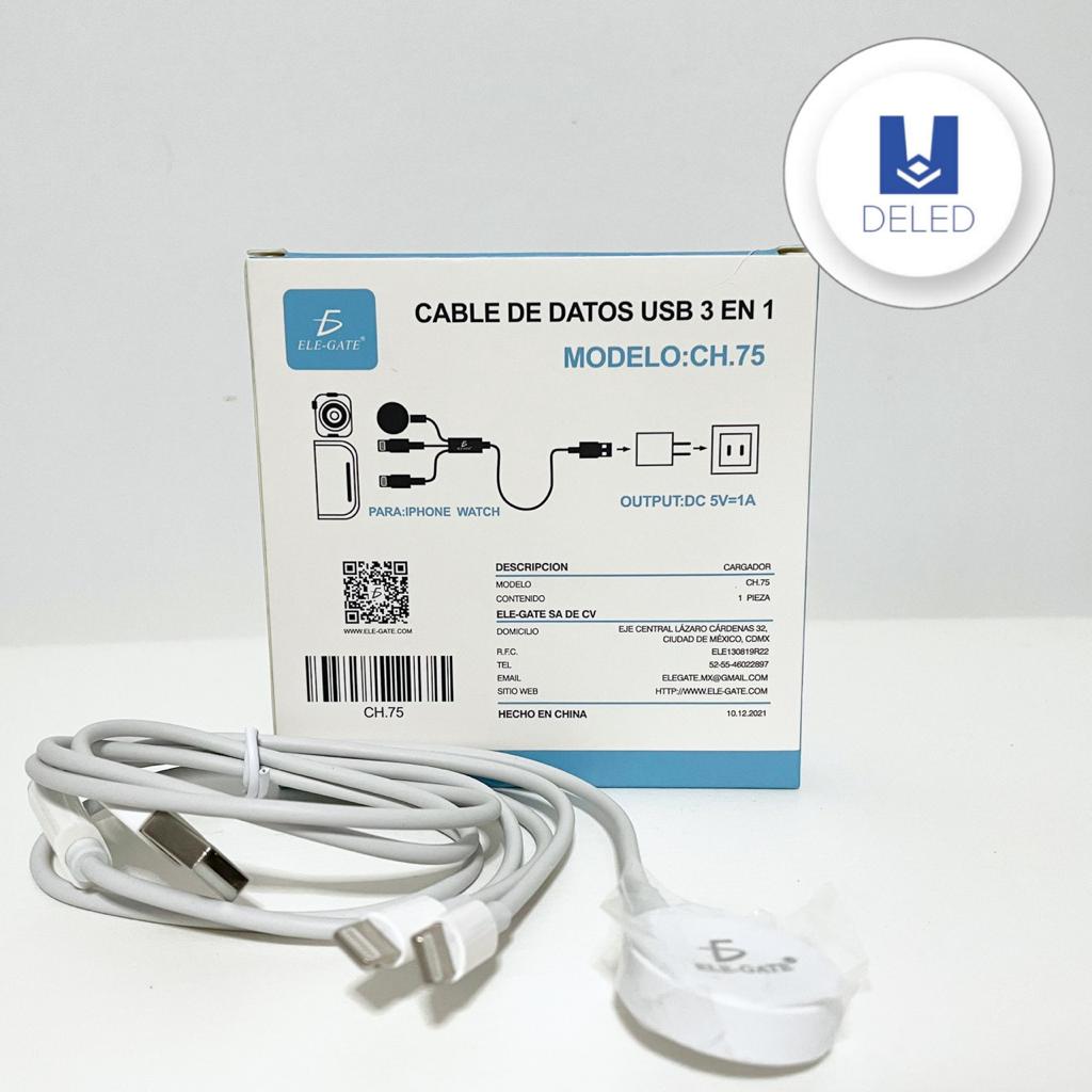 Cable Cargador USB Magnético para Apple Watch / SmartWatch con 2 Cable –  DELED Electronica y Accesorios